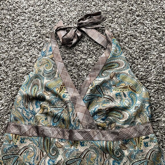 Lane Bryant Top Woman 18 Halter Paisley Baby Doll Fairy Flowy Festival Y2K‎ Look - Picture 4 of 12